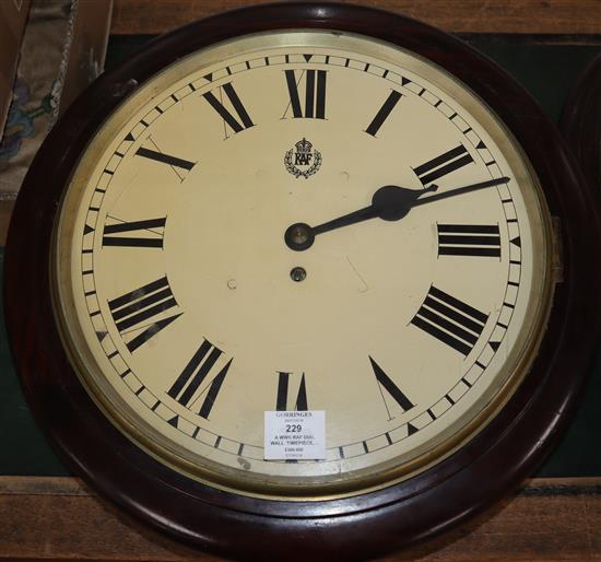 A WWII RAF dial wall timepiece, the Made by Elliott 1941 serial no. 17277 Diameter 47cm